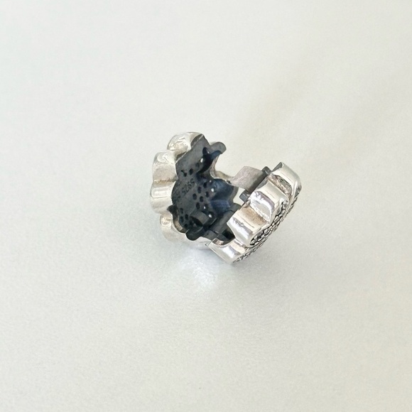 Pandora Petals Of Love Clear CZ Sparkly Flower Heart Rare Retired Clip Charm - Picture 4 of 5